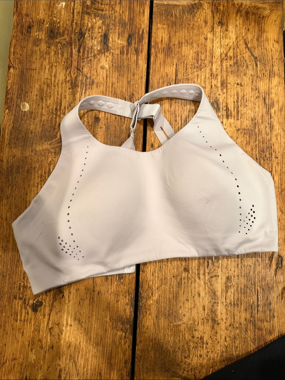 lululemon athletica Light Gray High-Neck Laser-Cut Sports Bra